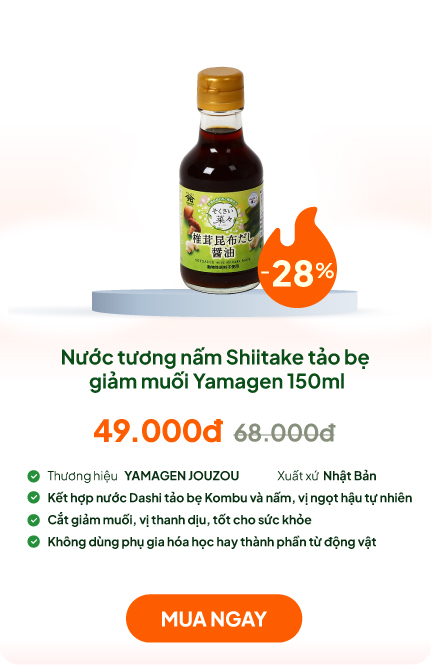 Nước tương nấm Shiitake tảo bẹ giảm muối Yamagen 150ml